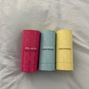 Louis Vuitton Fragrance Case Set - Pink, Blue, Yellow